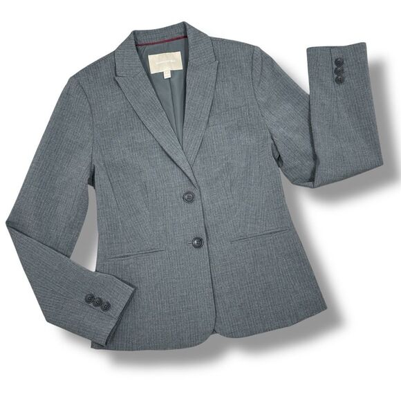 Banana Republic Pinstripe Two Button Blazer Jacket Grey Size 6 - Picture 14 of 14